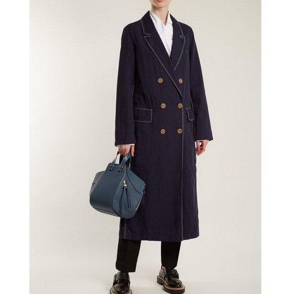 NWT Burberry Topstitched Cotton Linen Jacket - Picture 1 of 16